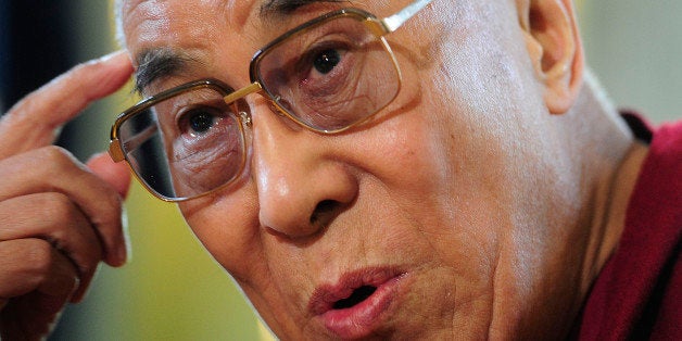 HANOVER, GERMANY - SEPTEMBER 18: The Dalai Lama speaks during a press conference on September 18, 2013 in Hanover, Germany. Today the Dalai Lama is due to give a public talk on 'Strength Through Compassion and Tolerance', at Swiss Life Hall. (Photo by Alexander Koerner/Getty Images)