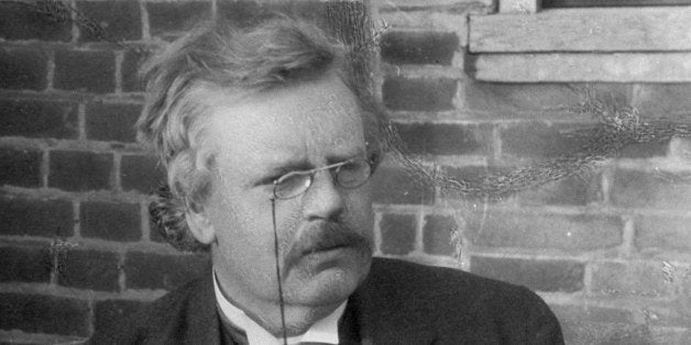 Author G. K. (Gilbert) Chesterton, in portrait by E. O. Hoppe. (Photo by E. O. Hoppe/Mansell/Time Life Pictures/Getty Images)