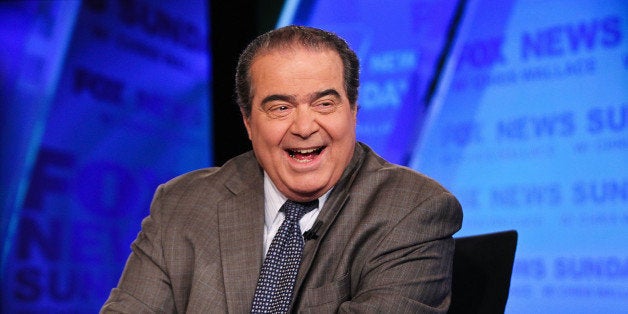 WASHINGTON, DC - JULY 27: U.S. Supreme Court Justice Antonin Scalia takes part in an interview with Chris Wallace on 'FOX News Sunday' at the FOX News D.C. Bureau on July 27, 2012 in Washington, DC. (Photo by Paul Morigi/Getty Images)