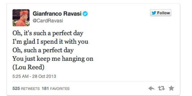 Vatican Tweets Lou Reed Tribute Cardinal Gianfranco Ravasi Tweets Lyrics To Perfect Day Huffpost