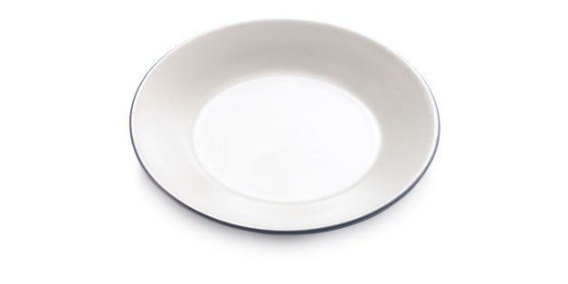 empty plate on a white...