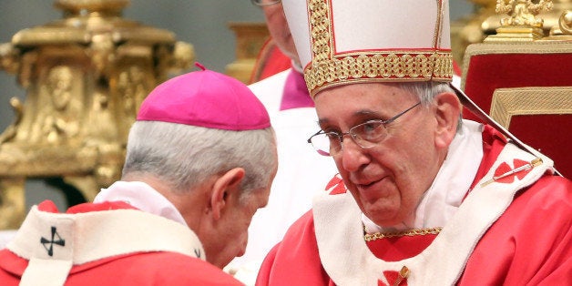 VATICAN CITY, VATICAN - JUNE 29: New Archbishop of Buenos Aires Mario Aurelio Poli receives the Pallium as a new metropolita