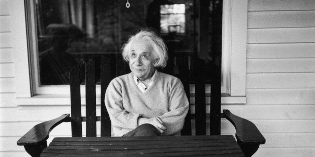 German-born mathematician and physicist Albert Einstein (1879 - 1955) outside his home at Princeton, New Jersey, where he he is professor at the Institute for Advanced Studies, 1951. (Photo by Ernst Haas/Hulton Archive/Getty Images)