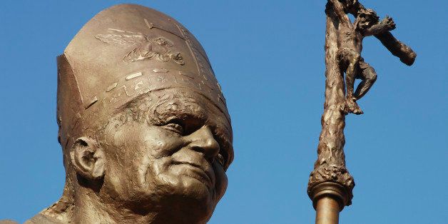 Poland, Krakow, Statue of Pope John Paul II 1920 - 2005 the first Polish Pope. Detail of head and shoulders. (Photo by: Eye Ubiquitous/UIG via Getty Images)