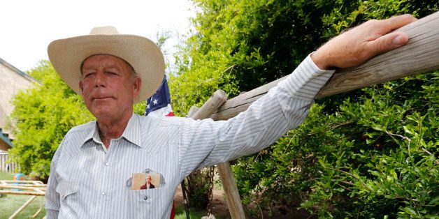 MESQUITE, NV - APRIL 11: Rancher Cliven Bundy poses for a photo outside his ranch house on April 11, 2014 west of Mesquite, Nevada. Bureau of Land Management officials are rounding up Cliven Bundy's cattle, he has been locked in a dispute with the BLM for a couple of decades over grazing rights. (Photo by George Frey/Getty Images