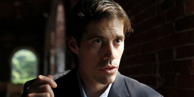 Journalist James Foley, of Rochester, N.H., responds to questions during an interview with The Associated Press, in Boston, F