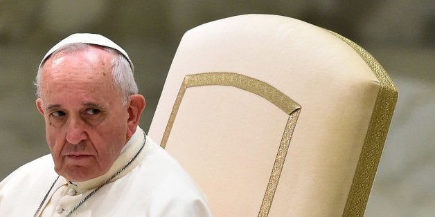 Pope Francis attends his general audience in the Paul VI hall at the Vatican on August 20, 2014. AFP PHOTO / GABRIEL BOUYS (Photo credit should read GABRIEL BOUYS/AFP/Getty Images)