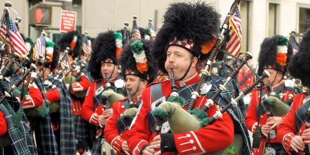 Bagpiper at St. Patrick's Day parade in New York City