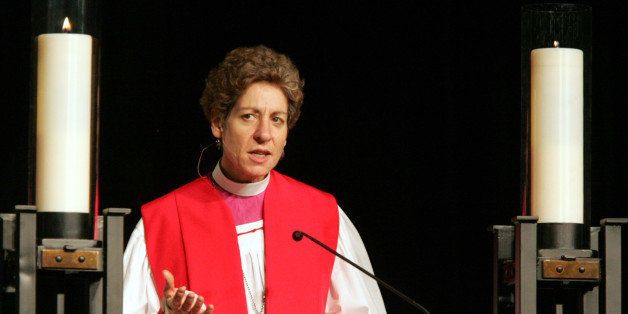 Nevada Bishop Katharine Jefferts Schori, who will take over in November as the Presiding Bishop-Elect of the Episcopal Church, delievers the sermon during the Euchrist as part of the Episcopal Church General Convention at the Greater Convention Center in Columbus, Ohio, Wednesday, June 21, 2006. This is her first public sermon since being elected as presiding bishop and the first woman ever to lead an Anglican province. Only two other Anglican provinces, New Zealand and Canada, have female bishops and many Anglicans believe women should not be ordained. (AP Photo/Paul Vernon, Pool)