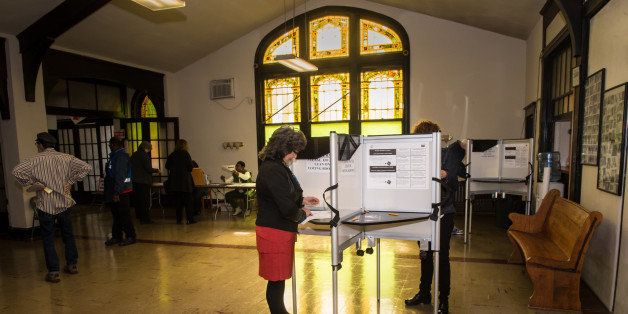 WASHINGTON, DC - NOVEMBER 4: Independent Mayoral candidate Carol Schwartz casts her vote at Goodwill Baptist Church, her polling place in Washington, D.C. on November 4, 2014. Schwartz is predicted to finish third in a three-way race. (Photo by Kate Patterson for The Washington Post via Getty Images)