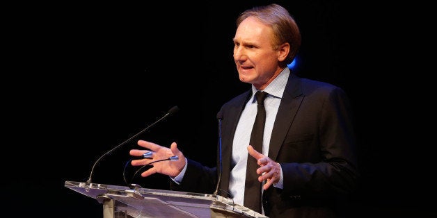 Author Dan Brown speaks during an "An Evening with Dan Brown" at Avery Fisher Hall, Wednesday, May 15, 2013 in New York. (Photo by Jason DeCrow/Invision/AP)