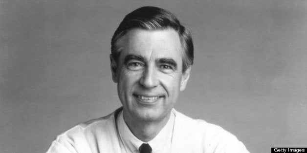 393868 02: (File Photo) Fred Rogers, The Host Of The Children's Television Series, 'Mr. Rogers' Neighborhood,' Rests His Arms