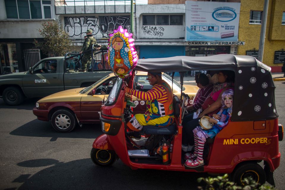 Mexican Clowns On A Pilgrimage