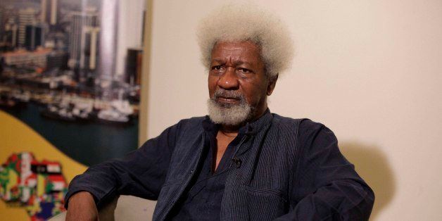 Nobel Laureate Wole Soyinka, speaks to foreign journalist during an interview in Lagos, Nigeria, Friday, Nov. 9, 2012. Soyinka said Friday his home of Nigeria is âat warâ with the radical Islamist sect known as Boko Haram, dismissing calls for peace negotiations he believes only will lead to an âabysmal appeasement.â The comments from the 78-year-old playwright and essayist come as Nigeriaâs northeast remains under almost daily attack by the sect, which is blamed for killing more than 740 people this year alone, according to an Associated Press count. Three police officers died in an apparent bombing carried out by the sect in Yobe state early Friday morning, officials said. (AP Photo/Sunday Alamba)