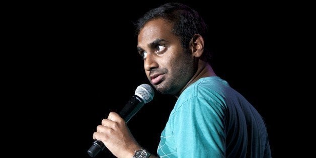 Comedian, TV & movie star Aziz Ansari performed as part of the Funny or Die Oddball & Curiosity Comedy Tour at Aaron's Amphitheatre at Lakewood on Sunday, August 10, 2014, in Atlanta, Ga. (Photo by Dan Harr/Invision/AP)