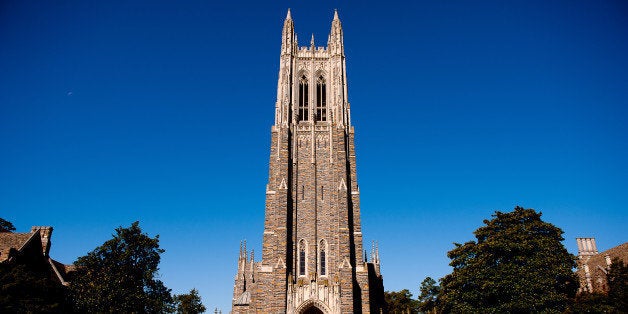 DURHAM, NC - OCTOBER 26: A general view of the Duke University Chapel on campus of Duke University on October 26, 2013 in Durham, North Carolina. (Photo by Lance King/Getty Images)