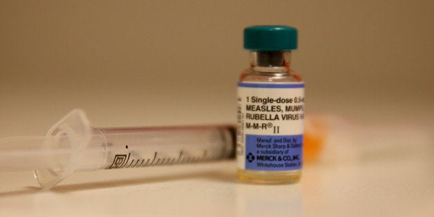 MIAMI, FL - JANUARY 28: In this photo illustration, a bottle containing a measles vaccine is seen at the Miami Children's Hospital on January 28, 2015 in Miami, Florida. A recent outbreak of measles has some doctors encouraging vaccination as the best way to prevent measles and its spread. (Photo illustration by Joe Raedle/Getty Images)