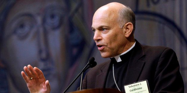 Archbishop Salvatore Cordileone, of San Francisco, addresses the United States Conference of Catholic Bishops on the Church's activities to promote the defense of marriage at the group's annual fall meeting in Baltimore, Monday, Nov. 12, 2012. (AP Photo/Patrick Semansky)