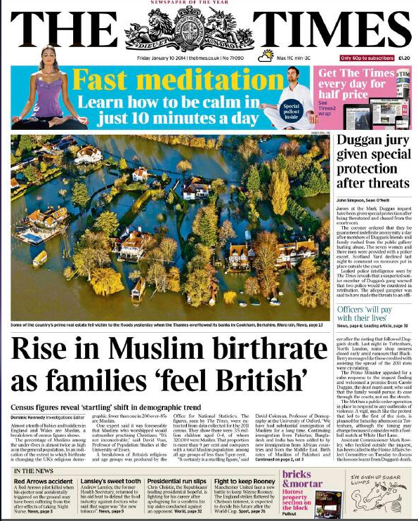 The opening sentence read: “Almost a tenth of babies and toddlers in England and Wales are Muslim” - something we should be a