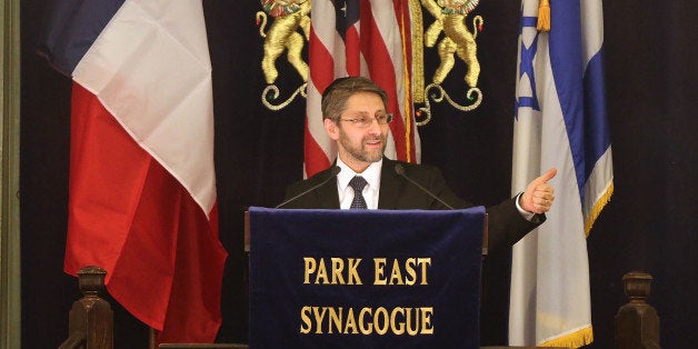 NEW YORK, NY - FEBRUARY 19: France's chief rabbi, Haim Korsia, discusses anti-semitism and terrorism at the Park East Synago