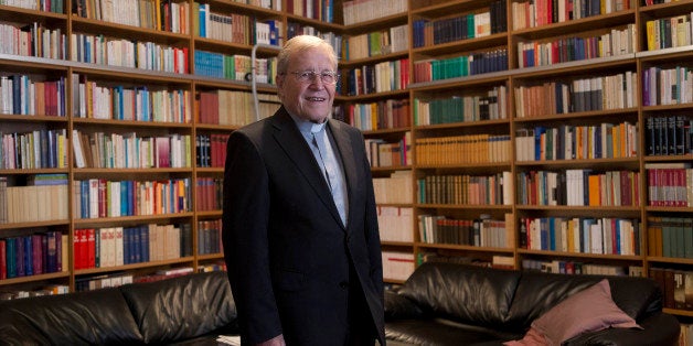 FILE - In this Sept. 17, 2014 file photo, Cardinal Walter Kasper poses for the photographer after an interview with the Associated Press, in his home at the Vatican. The publisher of a book on traditional Catholic marriage is crying foul, saying Friday, Feb. 27, 2015 someone apparently swiped upwards of 100 copies of the book from the Vatican mailboxes of bishops who attended a controversial meeting on family issues October 2014. The meeting laid bare divisions between progressive prelates seeking a more welcoming, pastoral approach, and conservatives seeking to uphold church doctrine. Francis had asked Cardinal Walter Kasper to get the debate started back in February 2014. At a Vatican meeting, Kasper posed some provocative questions about how the church could apply a more pastoral approach to Catholics who remarry without getting a church annulment, a decree that their first marriage was null. (AP Photo/Domenico Stinellis, File)