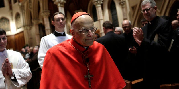 CHICAGO, IL - NOVEMBER 17: Cardinal Francis George leaves the installation for Blase Cupich to become the next Archbishop of Chicago at Holy Name Cathedral during the Liturgy of the Word with Rite of Reception November 17, 2014 in Chicago, Illinois. Blase will become the ninth Archbishop of Chicago archdiocese as his predecessor Cardinal Francis George announced his resignation back in September of this year due to his ongoing battle with cancer. (Photo by Joshua Lott/Getty Images)