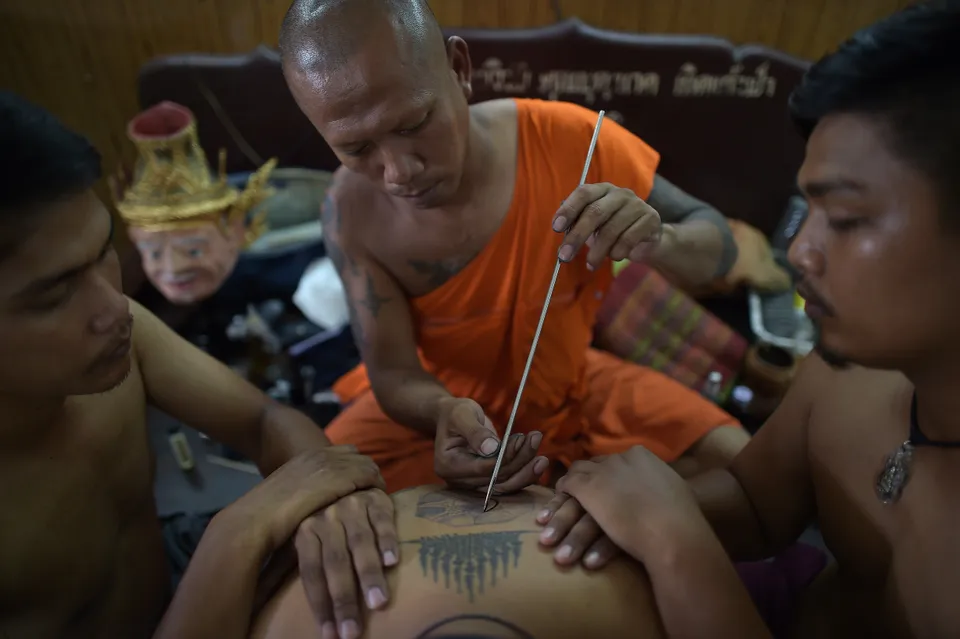 Buddhist tattoos thai traditional Sak Yant