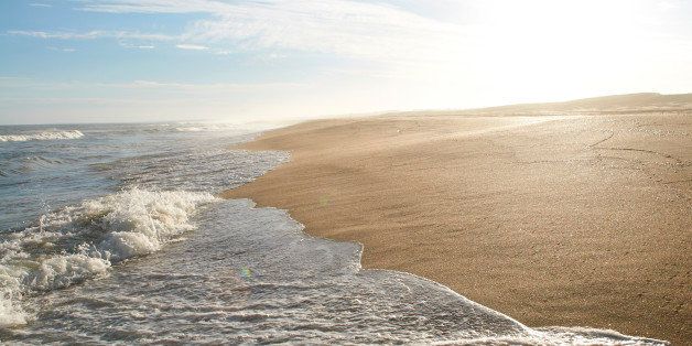 Waves washing up on beach, Uruguay