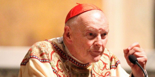 Retired Archbishop of Washington Cardinal Theodore McCarrick gives a sermon during a mass to honor the victims of the recent earthquake in Chile at Saint Matthews Cathedral in Washington, DC, April 11, 2010. AFP PHOTO / Chris KLEPONIS (Photo credit should read CHRIS KLEPONIS/AFP/Getty Images)