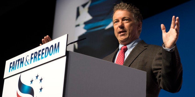 Sen. Rand Paul, R-Ky. speaks at Faith and Freedom Coalition's Road to Majority event in Washington, Friday, June 20, 2014. Organizers said more than 1,000 evangelical leaders were attending the conference, designed to mobilize religious conservative voters ahead of the upcoming midterm elections and the 2016 presidential contest. While polls suggest that social conservatives are losing their fight against gay marriage, Republican officials across the political spectrum concede that evangelical Christian voters continue to play a critical role in Republican politics. (AP Photo/Molly Riley)