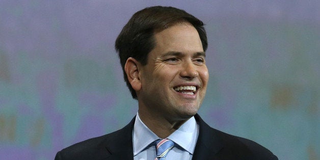 NASHVILLE, TN - APRIL 10: U.S. Sen. Marco Rubio (R-FL) speaks during the NRA-ILA Leadership Forum at the 2015 NRA Annual Meeting & Exhibits on April 10, 2015 in Nashville, Tennessee. The annual NRA meeting and exhibit runs through Sunday. (Photo by Justin Sullivan/Getty Images)