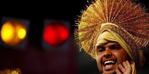 A dancer performs during Vaisakhi the Sikh New Year celebration event at London's Trafalgar Square, Sunday, May 4, 2008. (AP Photo/Akira Suemori)