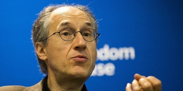 Charlie Hebdo's editor-in-chief, Gerard Biard, speaks at the Freedom House in Washington, DC, on May 1, 2015. AFP PHOTO/ ANDR