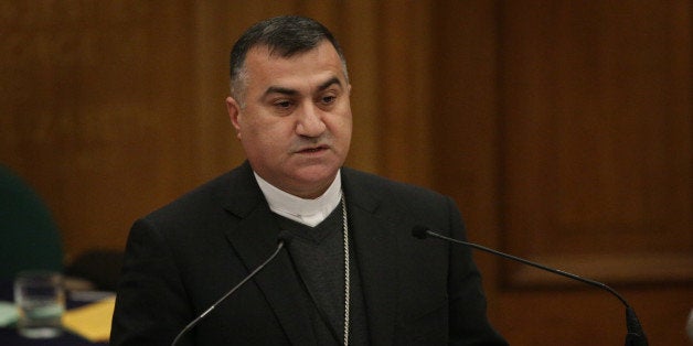 LONDON, ENGLAND - FEBRUARY 10: Archbishop Bashar M Warda, the Archbishop of Erbil, Northern Kurdistan addresses the General Synod at Church House on February 10, 2015 in London, England. Reverend Libby Lane became the Bishop of Stockport, the Church of England's first female Bishop, in January 2015. (Photo by Peter Macdiarmid/Getty Images)