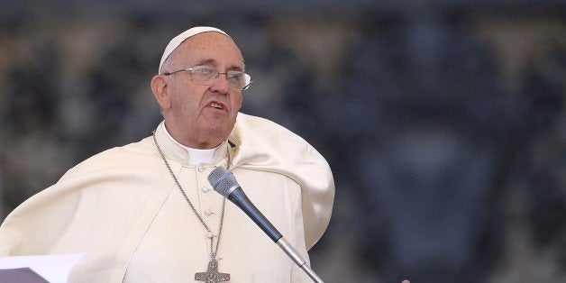 Pope Francis gives an audience to the participants at the Convention of Rome Diocese at St Peter's square on June 14, 2015 at the Vatican. AFP PHOTO / FILIPPO MONTEFORTE (Photo credit should read FILIPPO MONTEFORTE/AFP/Getty Images)