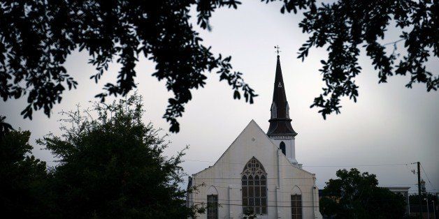 An evening view of the Emanuel AME Church June 18, 2015 in Charleston, South Carolina. Dylann Storm Roof has been arrested in connection with a mass shooting at the Emanuel AME Church Wednesday night. AFP PHOTO/BRENDAN SMIALOWSKI (Photo credit should read BRENDAN SMIALOWSKI/AFP/Getty Images)