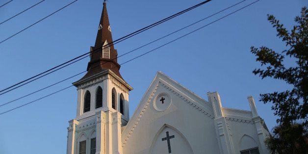 CHARLESTON, SC - JUNE 20: A view of the Emanuel African Methodist Episcopal Church after a mass shooting at the church killed nine people on June 20, 2015 in Charleston, United States. Dylann Roof, 21 years old, has been charged with killing nine people during a prayer meeting in the church, which is one of the nation's oldest black churches in Charleston. (Photo by Joe Raedle/Getty Images)