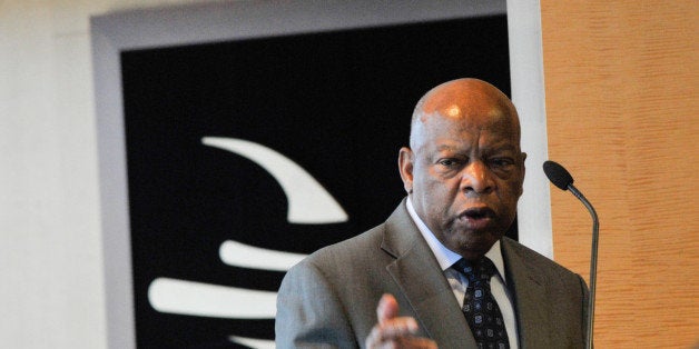 WASHINGTON, DC - MAY 18: Representative John Lewis (D-GA) speaks after being presented with the NAMM SUPPORTMUSIC award by NAMM President Joe Lamond Award during a reception and dinner at Nelson Mullins as part of Namm's D.C. Fly-in on May 18, 2015 in Washington DC. (Photo by Kris Connor/Getty Images for NAMM)