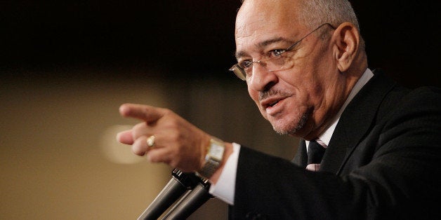 WASHINGTON - APRIL 28: Rev. Jeremiah Wright, former pastor of the Trinity United Church of Christ in Chicago, Illinois, addresses the National Press Club April 28, 2008 in Washington, DC. Wright was Democratic presidential hopeful Sen. Barack Obama's pastor for many years and he recently came under scrutiny when excerpts of one of his sermons showed him saying, 'God bless America... No!... God Damn America!' Wright said that the negative attention was not about politics or politicians. 'This is not an attack on Jeremiah Wright,' he said. 'It is an attack on the black church.' (Photo by Chip Somodevilla/Getty Images)