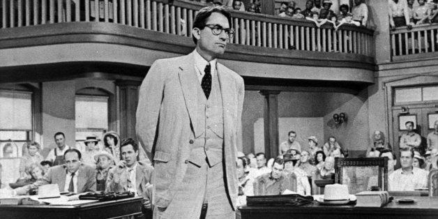 Gregory Peck is shown as attorney Atticus Finch, a small-town Southern lawyer who defends a black man accused of rape, in a scene from the 1962 movie "To Kill a Mockingbird." (AP Photo)
