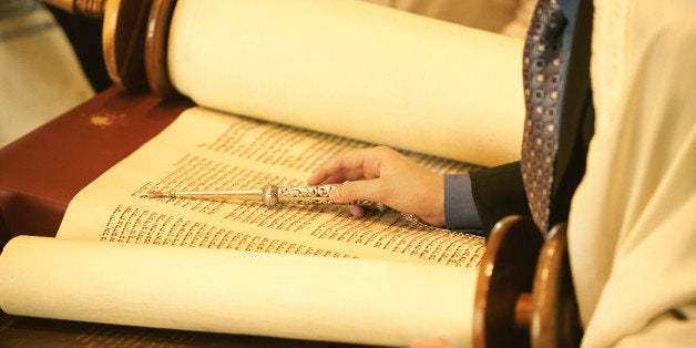 Young Man Reading from the Torah at a Bar Mitzvah