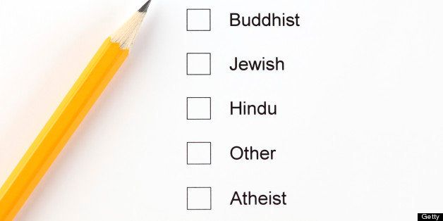 Religion questionnaire with pencil.