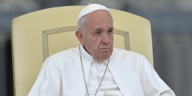 Pope Francis gives his weekly general audience at St Peter's square on September 30, 2015 at the Vatican. AFP PHOTO / ANDREAS SOLARO (Photo credit should read ANDREAS SOLARO/AFP/Getty Images)