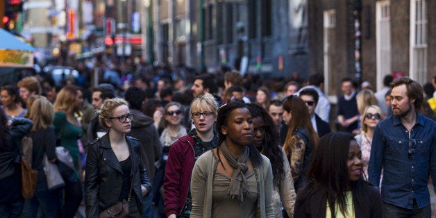 Congested Brick Lane on Sunday Market Day