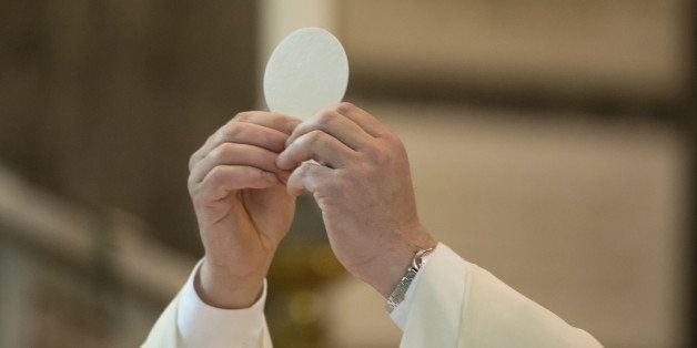 The holy bread of the Communion during the Mass