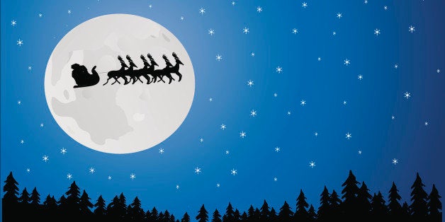 Santa in the moonlight