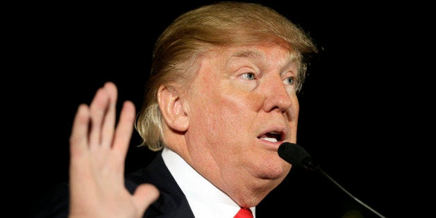 Republican presidential candidate Donald Trump speaks during a campaign rally at the Veterans Memorial Building, Saturday, De