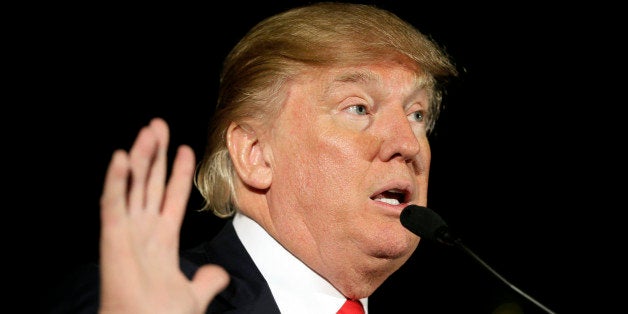 Republican presidential candidate Donald Trump speaks during a campaign rally at the Veterans Memorial Building, Saturday, Dec. 19, 2015, in Cedar Rapids, Iowa. (AP Photo/Charlie Neibergall)