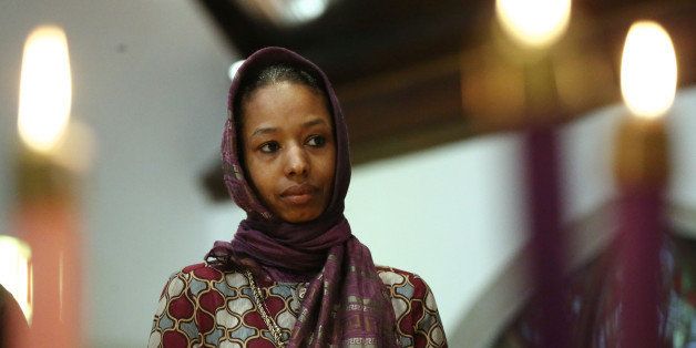 Larycia Hawkins, a Christian who is wearing a hijab over Advent in solidarity with Muslims, attends service at St. Martin Episcopal Church in Chicago on Sunday, Dec. 13, 2015. (Stacey Wescott/Chicago Tribune/TNS via Getty Images)