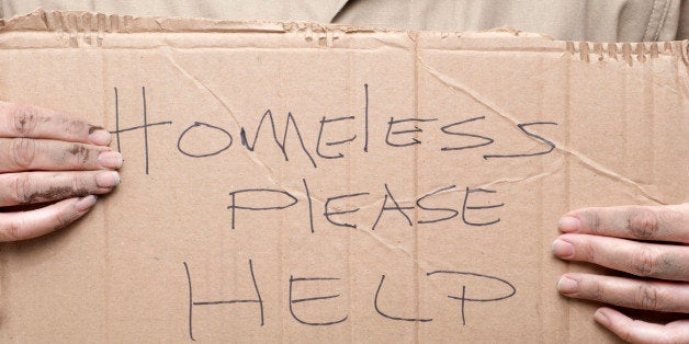 homeless person asking for help